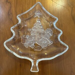 CHRISTMAS tree glass candy dish 🌲